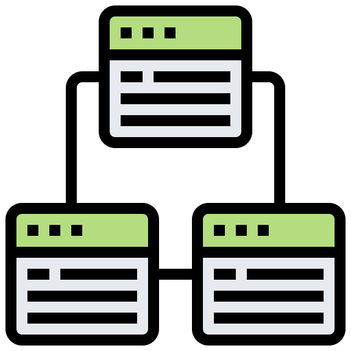 site architecture with a hierarchical structure showing various levels of web pages and their interconnections