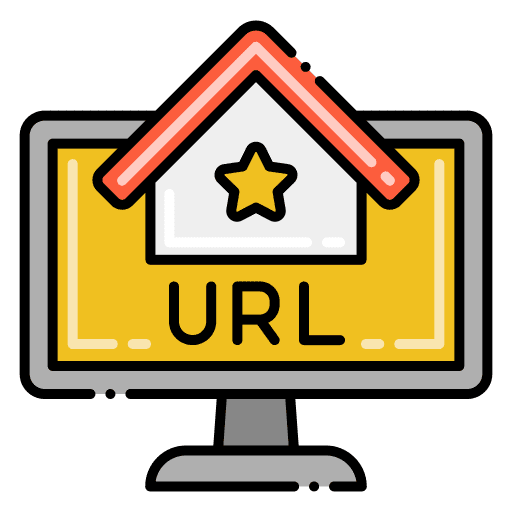 URL structure with highlighted elements showing different parts of a web address.